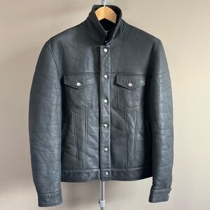 Eleventy Milano Platinum Spanish Lamb Shearling Trucker Jacket - 54
